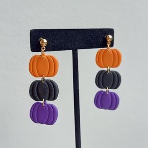 Pumpkin Trio Dangle Earrings